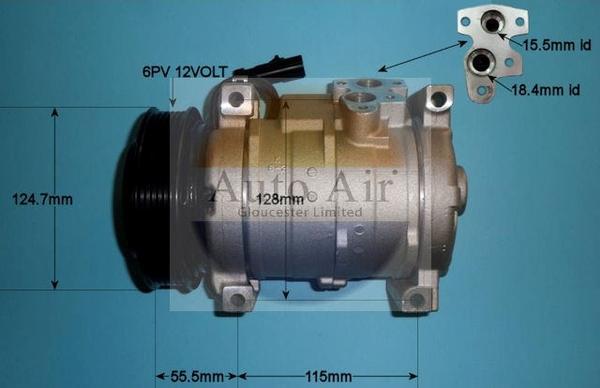 Auto Air Gloucester 14-0088P - Компресор, кондиціонер autozip.com.ua