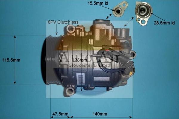 Auto Air Gloucester 14-0039R - Компресор, кондиціонер autozip.com.ua