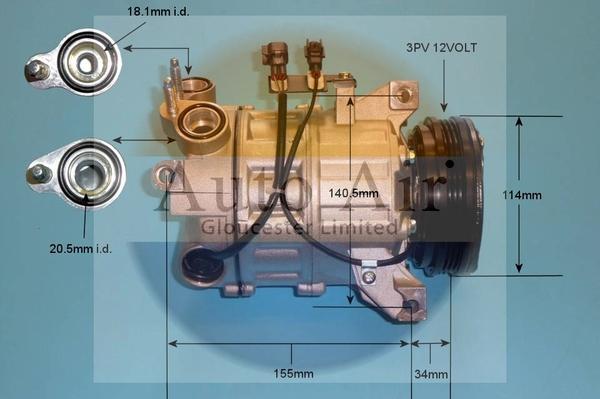 Auto Air Gloucester 14-0075P - Компресор, кондиціонер autozip.com.ua