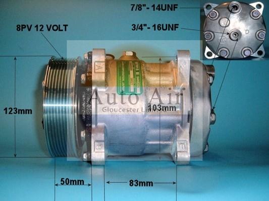 Auto Air Gloucester 14-0103C - Компресор, кондиціонер autozip.com.ua