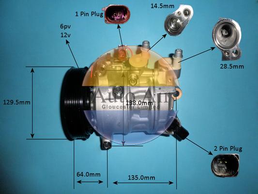 Auto Air Gloucester 14-0847 - Компресор, кондиціонер autozip.com.ua