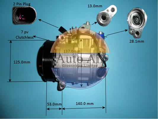 Auto Air Gloucester 14-0351P - Компресор, кондиціонер autozip.com.ua