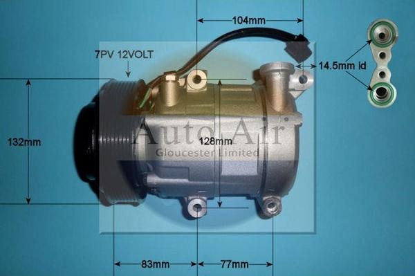 Auto Air Gloucester 14-0321P - Компресор, кондиціонер autozip.com.ua