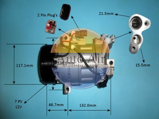 Auto Air Gloucester 14-0297P - Компресор, кондиціонер autozip.com.ua