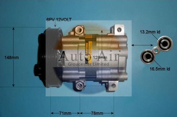 Auto Air Gloucester 14-0233 - Компресор, кондиціонер autozip.com.ua