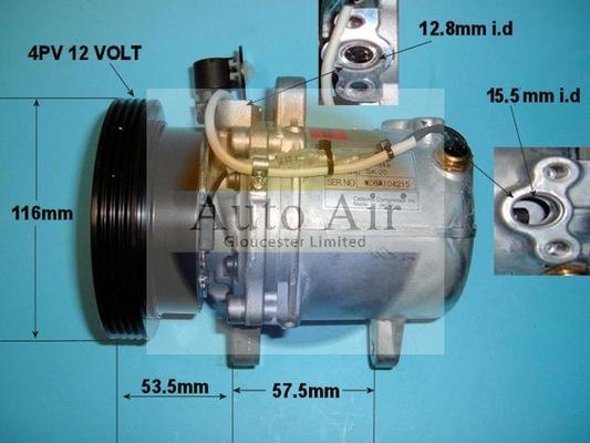 Auto Air Gloucester 14-0228 - Компресор, кондиціонер autozip.com.ua