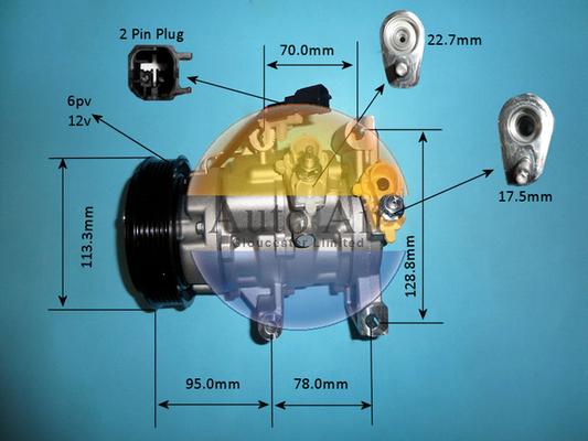 Auto Air Gloucester 14-0276P - Компресор, кондиціонер autozip.com.ua