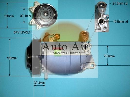 Auto Air Gloucester 14-1454 - Компресор, кондиціонер autozip.com.ua