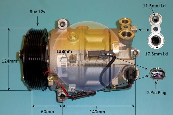 Auto Air Gloucester 14-1664R - Компресор, кондиціонер autozip.com.ua