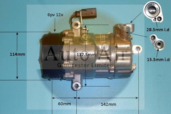 Auto Air Gloucester 14-1057P - Компресор, кондиціонер autozip.com.ua