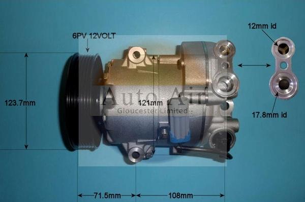 Auto Air Gloucester 141015P - Компресор, кондиціонер autozip.com.ua