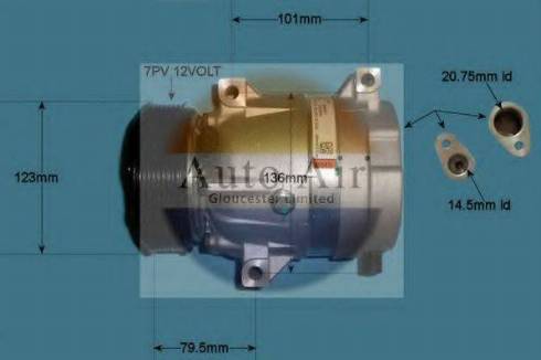 Auto Air Gloucester 14-1114 - Компресор, кондиціонер autozip.com.ua