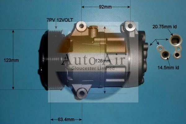 Auto Air Gloucester 14-1115P - Компресор, кондиціонер autozip.com.ua