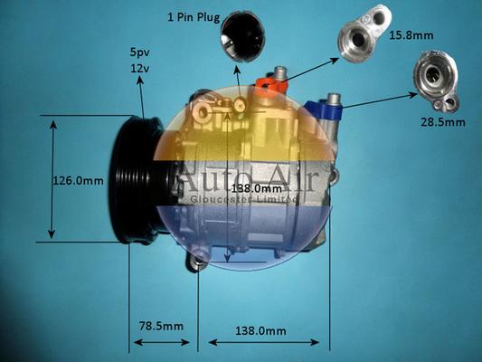 Auto Air Gloucester 14-1112P - Компресор, кондиціонер autozip.com.ua