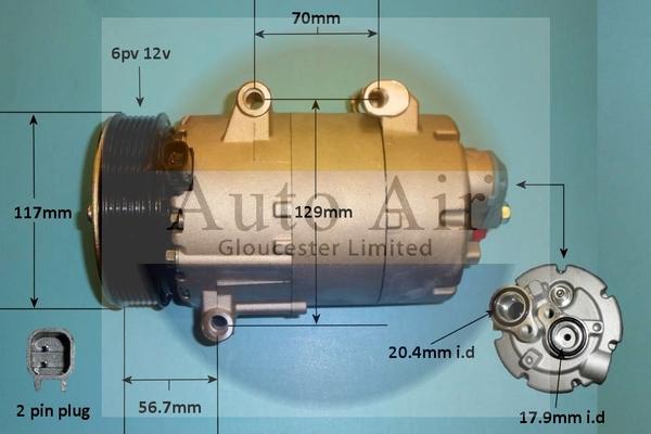 Auto Air Gloucester 14-1139P - Компресор, кондиціонер autozip.com.ua