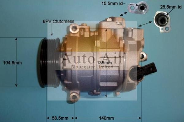 Auto Air Gloucester 14-1126P - Компресор, кондиціонер autozip.com.ua