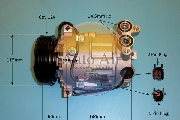 Auto Air Gloucester 14-1313p - Компресор, кондиціонер autozip.com.ua