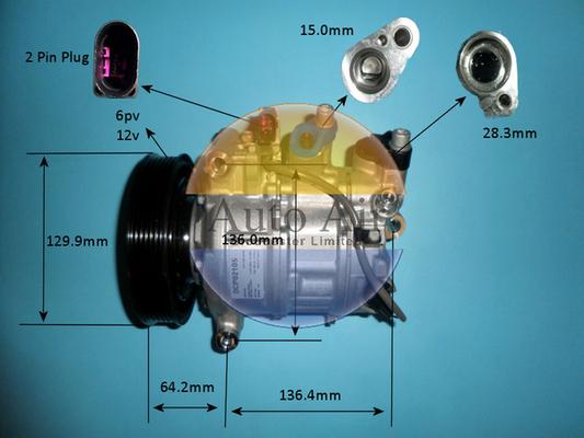 Auto Air Gloucester 14-1257P - Компресор, кондиціонер autozip.com.ua