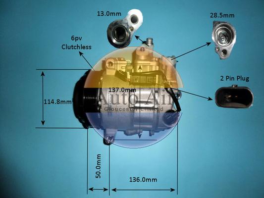 Auto Air Gloucester 14-1767P - Компресор, кондиціонер autozip.com.ua