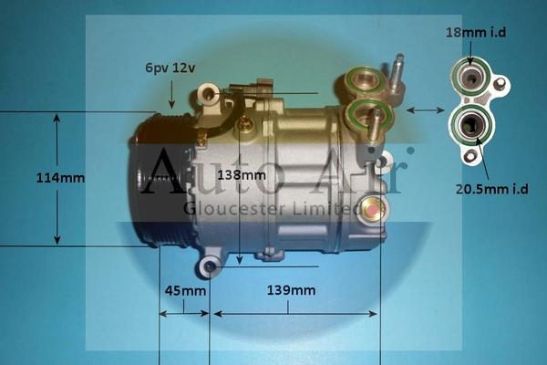 Auto Air Gloucester 14-2066P - Компресор, кондиціонер autozip.com.ua