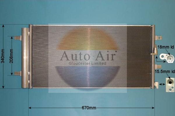 Auto Air Gloucester 16-9821 - Конденсатор, кондиціонер autozip.com.ua