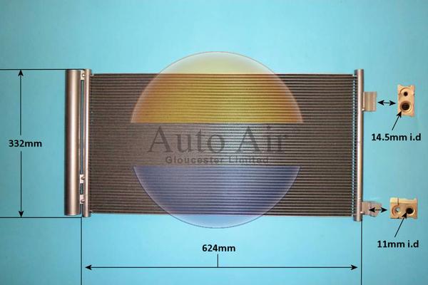 Auto Air Gloucester 160073 - Конденсатор, кондиціонер autozip.com.ua