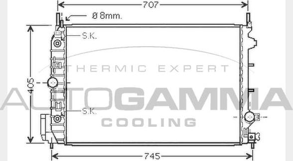 Autogamma 104504 - Радіатор, охолодження двигуна autozip.com.ua