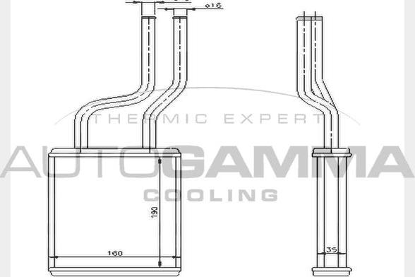 Autogamma 104608 - Теплообмінник, опалення салону autozip.com.ua