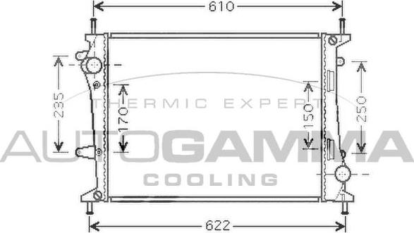 Autogamma 104261 - Радіатор, охолодження двигуна autozip.com.ua