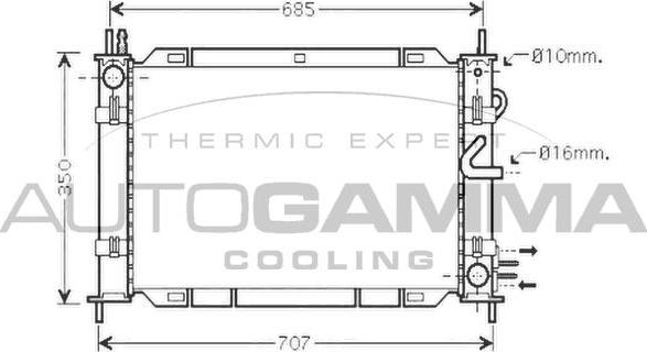 Autogamma 104262 - Радіатор, охолодження двигуна autozip.com.ua