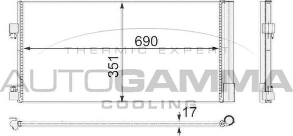 Autogamma 105091 - Конденсатор, кондиціонер autozip.com.ua