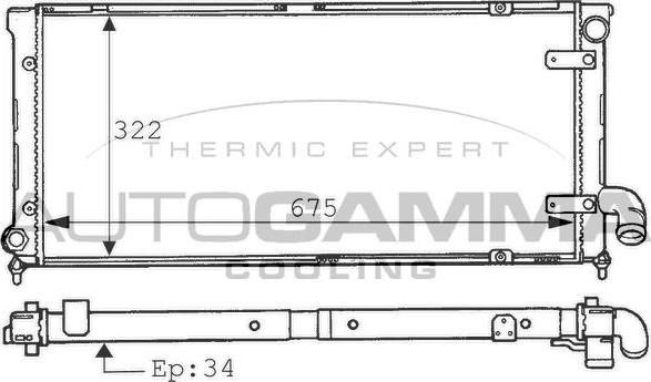 Autogamma 100961 - Радіатор, охолодження двигуна autozip.com.ua