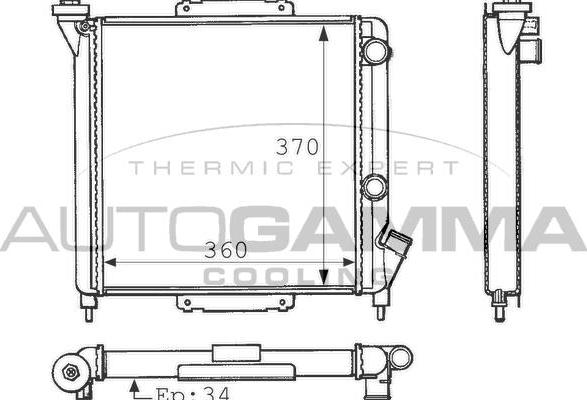 Autogamma 100825 - Радіатор, охолодження двигуна autozip.com.ua