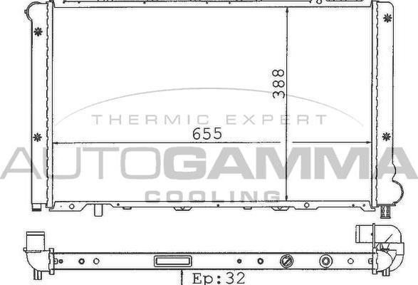 Autogamma 100277 - Радіатор, охолодження двигуна autozip.com.ua