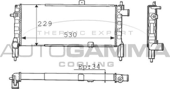 Autogamma 100706 - Радіатор, охолодження двигуна autozip.com.ua