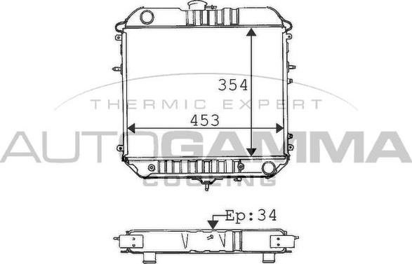 Autogamma 100722 - Радіатор, охолодження двигуна autozip.com.ua