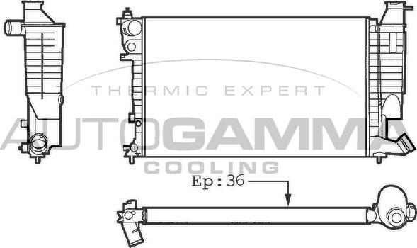 Autogamma 101437 - Радіатор, охолодження двигуна autozip.com.ua