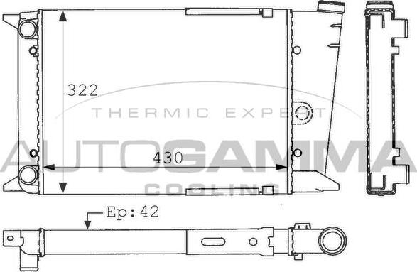 Autogamma 101043 - Радіатор, охолодження двигуна autozip.com.ua