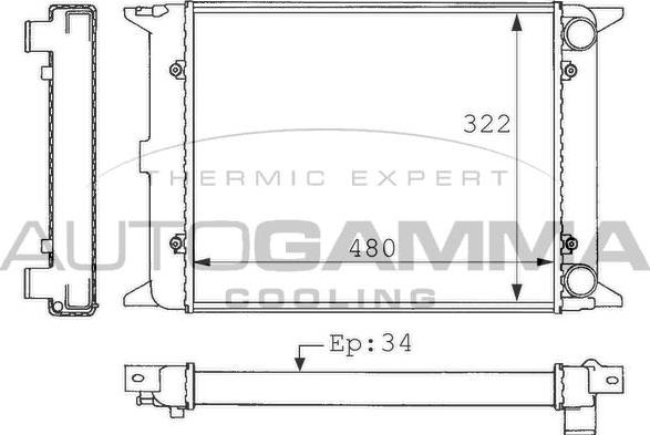 Autogamma 101047 - Радіатор, охолодження двигуна autozip.com.ua