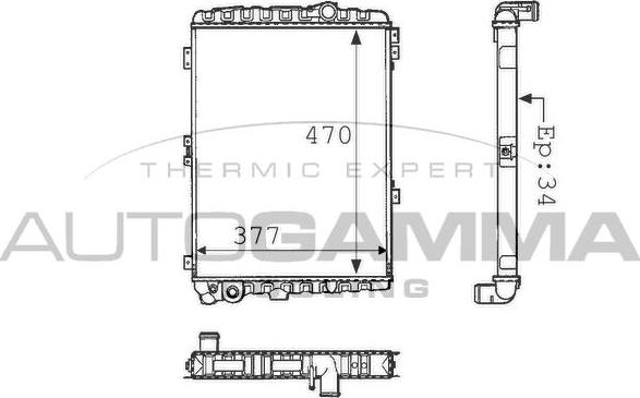 Autogamma 101068 - Радіатор, охолодження двигуна autozip.com.ua