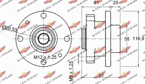 Autokit 01.150B - Комплект підшипника маточини колеса autozip.com.ua