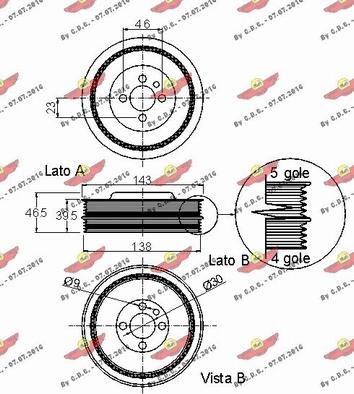 Autokit 03.90070 - Ремінний шків, колінчастий вал autozip.com.ua