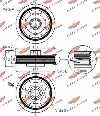 Autokit 03.90197 - Ремінний шків, колінчастий вал autozip.com.ua