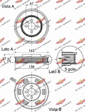 Autokit 03.90343 - Ремінний шків, колінчастий вал autozip.com.ua