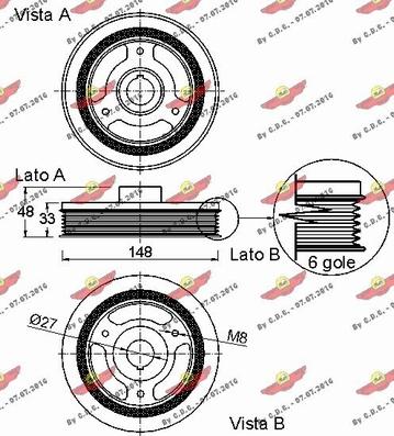 Autokit 03.90270 - Ремінний шків, колінчастий вал autozip.com.ua