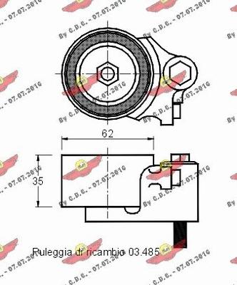 Autokit 03.483 - Натяжна ролик, ремінь ГРМ autozip.com.ua