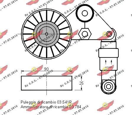 Autokit 03.541 - Натягувач ременя, клинові зуб. autozip.com.ua