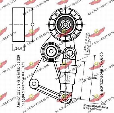 Autokit 03.615 - Натягувач ременя, клинові зуб. autozip.com.ua