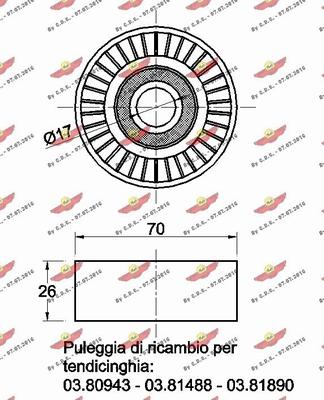 Autokit 03.80944 - Паразитний / провідний ролик, поліклиновий ремінь autozip.com.ua