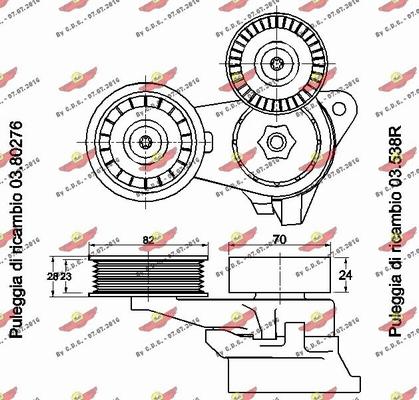 Autokit 03.80971 - Натягувач ременя, клинові зуб. autozip.com.ua